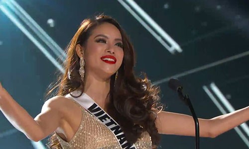 Pham Huong an mi tom chong doi thi Miss Universe 2015